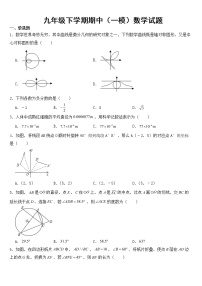 山东省菏泽市2023年九年级下学期期中考试（一模）数学试题【含答案】