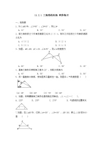 数学11.2.1 三角形的内角练习