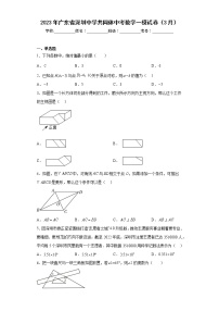 2023年广东省深圳中学共同体中考数学一模试卷（3月）（含详细答案）