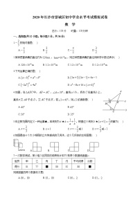 湖南省长沙市2019-2020望城区九下一模-数学试卷（带答案）