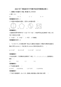 2023年广西桂林市中考数学适应性模拟试卷三（2份打包，教师版+原卷版）