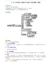 初三全册，含答案，《一元二次方程》全章复习与巩固—知识讲解（基础）