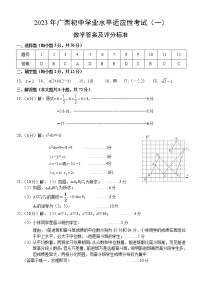 2023年广西贵港市桂平市中考一模数学试卷