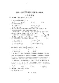 陕西省宝鸡市高新中学2022-2023学年七年级数学下册第一次月考数学试题