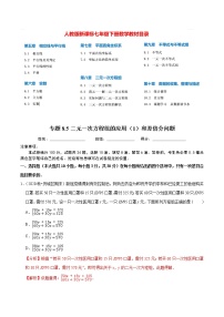 人教版七年级下册第八章 二元一次方程组8.1 二元一次方程组练习