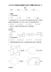 2023年广东省惠州市惠城区九年级下学期联考数学试卷（3月（含详细答案）