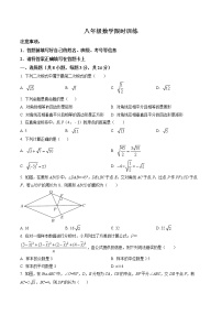 精品解析：江西省南昌市复兴外国语学校2021-2022学年八年级下学期数学期中试卷