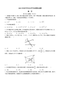 2023年山东省滕州市九年级初中学业水平考试模拟（一模）数学试题（含答案）