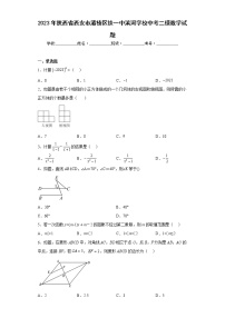 2023年陕西省西安市灞桥区铁一中滨河学校中考二模数学试题（含答案）