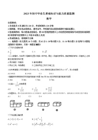 2023年河北省石家庄市桥西区初中毕业生基础知识与能力质量检测数学试卷(含答案)