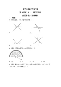 人教版七年级下册5.1.1 相交线优秀课后练习题