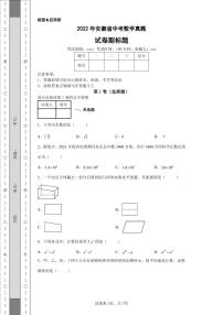 2022年安徽省中考数学真题附答案解析（高清版）