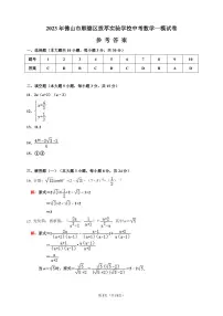 2023学年广东省佛山市顺德区拔萃实验学校中考数学一模试卷