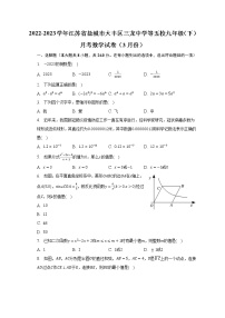 2022-2023学年江苏省盐城市大丰区三龙中学等五校九年级（下）月考数学试卷（3月份）（含解析）