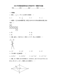 2023年河南省信阳市九年级中考一模数学试题（含详细答案）