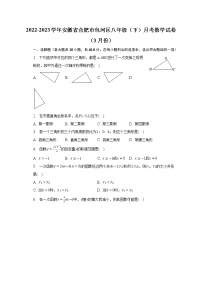 2022-2023学年安徽省合肥市包河区八年级（下）月考数学试卷（3月份）（含解析）