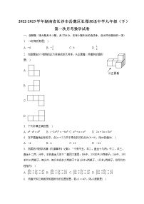 2022-2023学年湖南省长沙市岳麓区长郡双语中学九年级（下）第一次月考数学试卷（含解析）