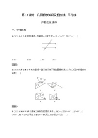 人教版初中数学总复习优化设计第13课时几何初步知识及相交线、平行线习题含答案