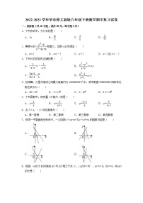 2022-2023学年华东师大版数学八年级下册期中复习试卷(含答案)