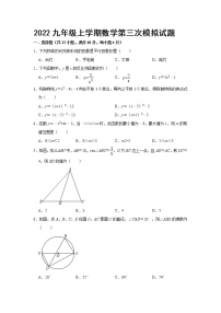 泰安市东平县江河国际实验学校2022-2023学年九年级第一学期第三次数学月考考试试题