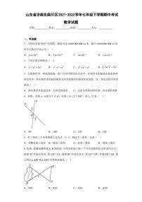 2021-2022学年山东省济南东南片区七年级下学期期中考试数学试题（含答案）