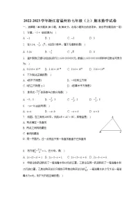 2022-2023学年浙江省温州市七年级（上）期末数学试卷（含解析）