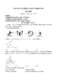 山东省德州市夏津县2022-2023学年八年级上学期期中考试数学试卷(含答案)