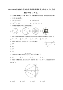 2022-2023学年湖北省荆门市沙洋县国道片区九年级（下）月考数学试卷（3月份）（含解析）