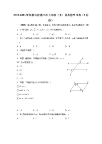 2022-2023学年湖北省潜江市七年级（下）月考数学试卷（3月份）（含解析）