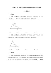 专题1.31 证明三角形全等作辅助线方法-作平行线（专项练习）-八年级数学上册基础知识专项讲练（苏科版）