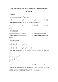 吉林省松原市乾安县2021-2022学年八年级下学期期中教学质量检测数学试卷(含解析)