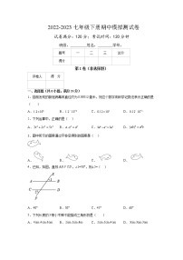 2022-2023学年苏科版七年级下册数学期中模拟测试卷（淮安卷）（原卷+解析）