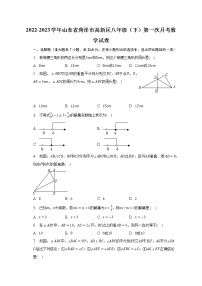 2022-2023学年山东省菏泽市高新区八年级（下）第一次月考数学试卷（含解析）