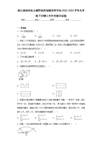 浙江省杭州市上城区杭州绿城育华学校2022-2023学年九年级下学期3月月考数学试题