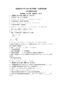 江苏省盐城市景山中学2022-2023学年七年级下学期第一次课堂检测（月考）数学试卷