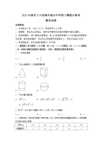 河北省石家庄市十八县部分重点中学2023届中考模拟大联考数学试卷(含答案)