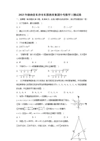 2023年湖南省长沙市长郡教育集团中考数学三模试卷(含答案)