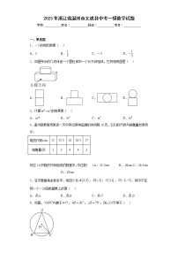 2023年浙江省温州市文成县中考一模数学试题（含答案）