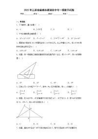 2023年江苏省盐城市建湖县中考一模数学试题（含答案）