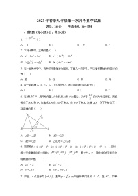 湖北省鄂州市鄂城区2023届九年级下学期第一次月考数学试卷(含解析)