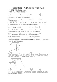 湖北省武汉市常青第一中学2022-2023学年八年级下学期三月月考数学试卷(含解析)