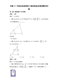 专题19 寻找或构建相似三角形的基本模型解决问题-2023年中考数学二轮专题提升训练