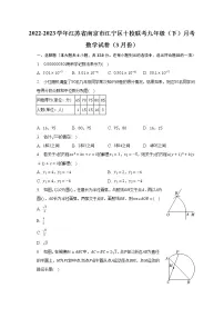 2022-2023学年江苏省南京市江宁区十校联考九年级（下）月考数学试卷（3月份）(含解析）