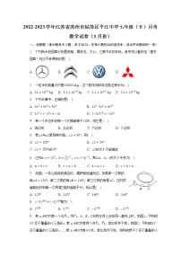 2022-2023学年江苏省苏州市姑苏区平江中学七年级(下)月考数学试卷(3月份)(含解析)