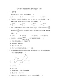 2022--2023学年浙教版数学七年级下册数学期中重难点复习试题