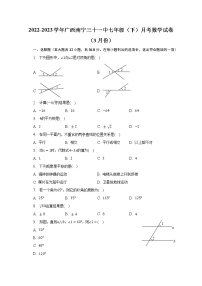 2022-2023学年广西南宁三十一中七年级（下）月考数学试卷（3月份）(含解析）