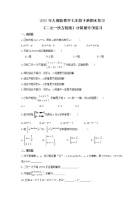 2023年人教版数学七年级下册期末复习《二元一次方程组》计算题专项复习(含答案)