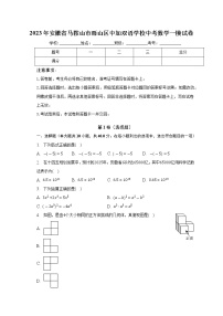 2023年安徽省马鞍山市雨山区中加双语学校中考数学一模试卷（含答案）