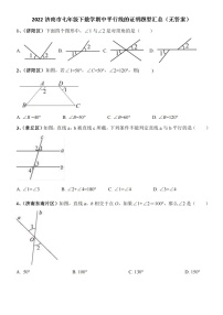 2022济南市七年级下数学期中平行线的证明题型汇总（无答案）