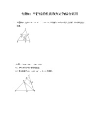 专题01 平行线的性质和判定的综合运用——2022-2023学年人教版数学七年级下册单元综合复习（原卷版+解析版）